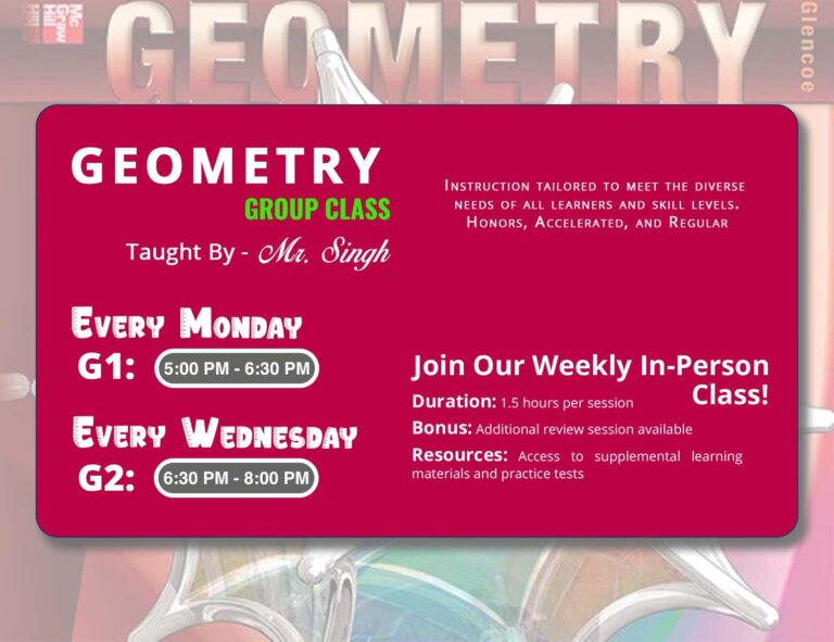 Geometry tutoring and extra help .