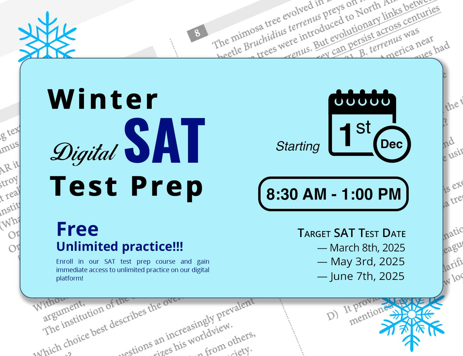 SAT Winter Test Prep 2024-25