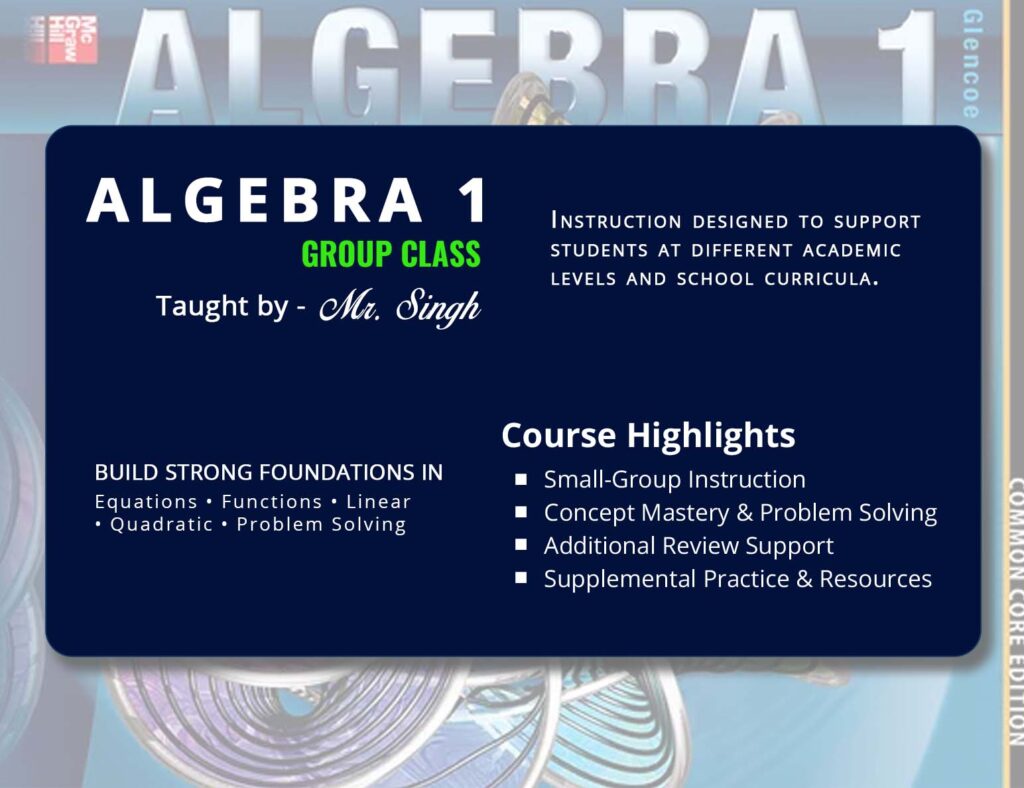 Algebra I tutoring and group classes. Math Tutoring. Math Enrichment