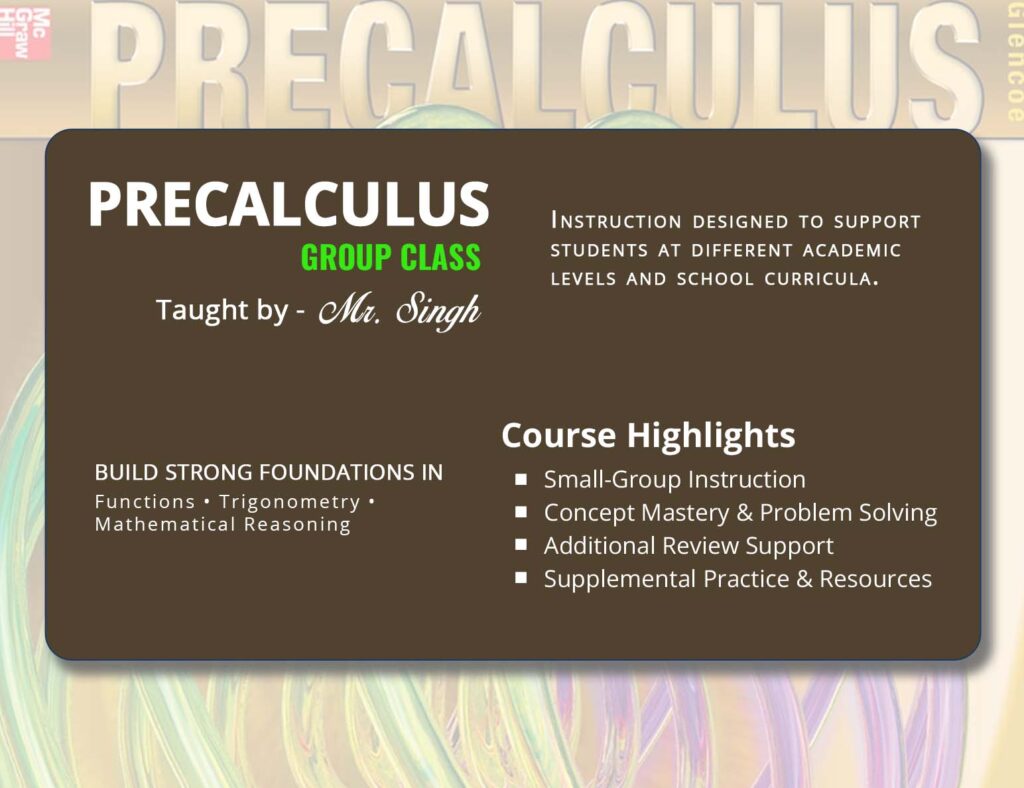 Precalculus Tutoring, Group Classes